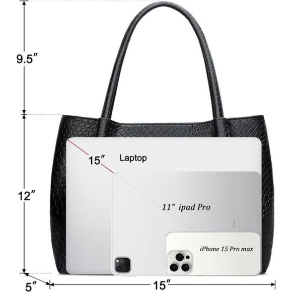 Tote Bag Vegan Leather Black2 - Picture 5 of 5